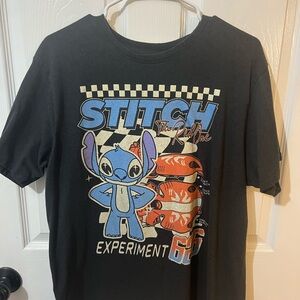 Stitch T-Shirt - Black with Blue and Orange Design